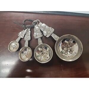 Jam Measuring Spoons, Stainless, Embossed With Fruit, 4 pcs.